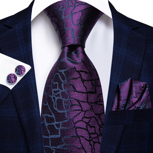 Jacquard Peacock Blue Novelty Design Wedding Tie For Men Hanky Cufflinks Gift Mens Necktie Set Business Party Dropshipping Good Vibrations