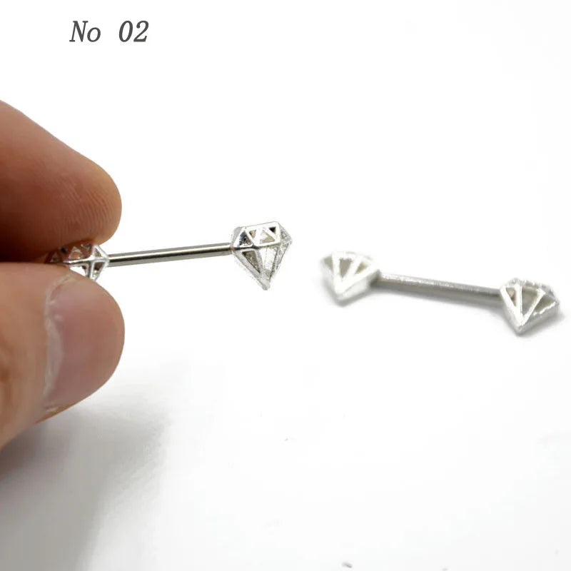 1Pair Flower Charming Nipple Rings For Women Body Piercing Jewelry Nipple Piercing Heart Barbell 14G Nipple Shield Good Vibrations Adult Super Store