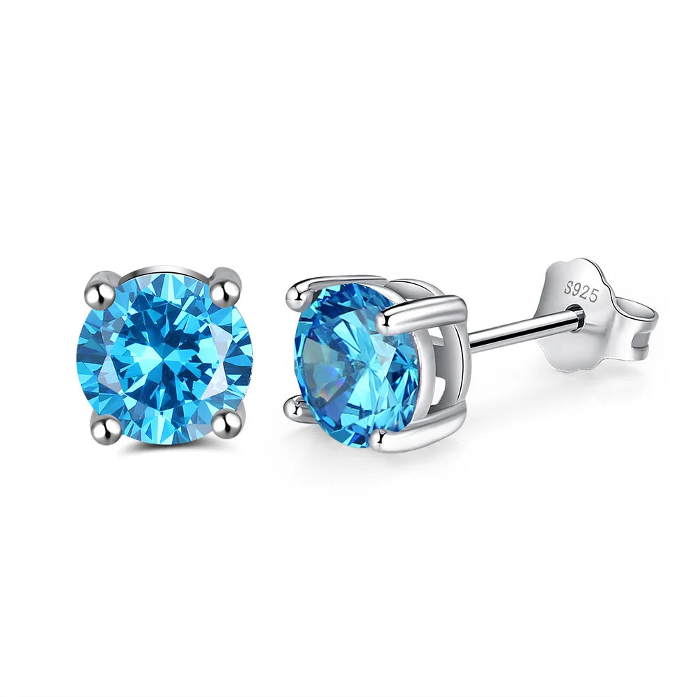 High Quality 925 Sterling Silver Simple and Stylish Four-claw Set with Zirconia Earring Wedding Jewelry for Women Men Wholesale Good Vibrations
