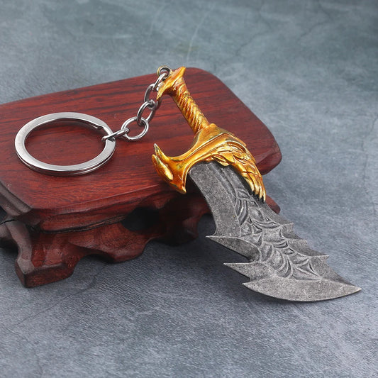 New God of War 4 Kratos Sword Keychain Pendant Keyring Jewelry Men And Women Car key chain Accessories Good Vibrations