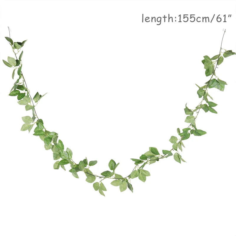 Wedding Decoration Artificial Fake Leaves Vines Eucalyptus Garlands Wall Hanging Plant Ivy Birthday Party Wedding Table Decor Good Vibrations