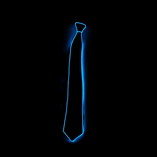 Flashing Neon Light LED Tie Halloween Christmas Dance Supplies Wedding Performance Decoration Luminous EL Wire Necktie Good Vibrations