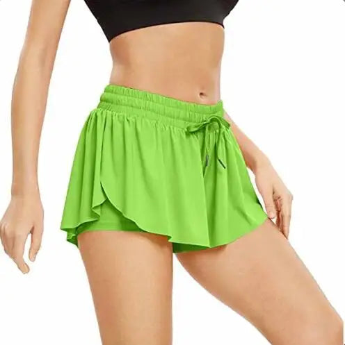 Hot Selling 2024 New Spandex 2 in 1 Gym Yoga Casual Workout Youth Shorts Women Sport Skirt Running Biker Shorts for Women Good Vibrations