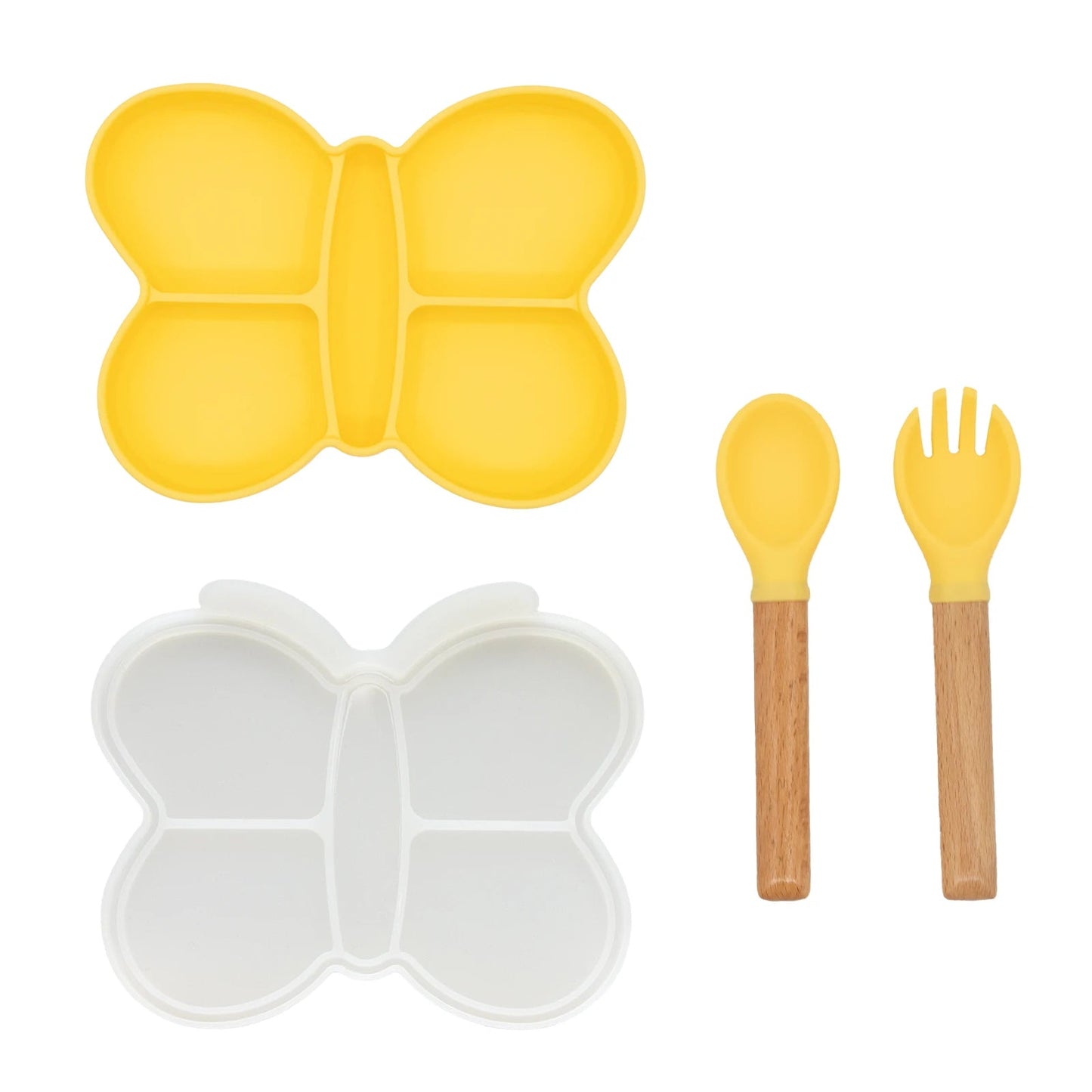 Baby Meal Plate, Baby Suction Cup Silicone Bowl, Children's Complementary Food Plate, Baby Meal Plate, Grid Plate Good Vibrations