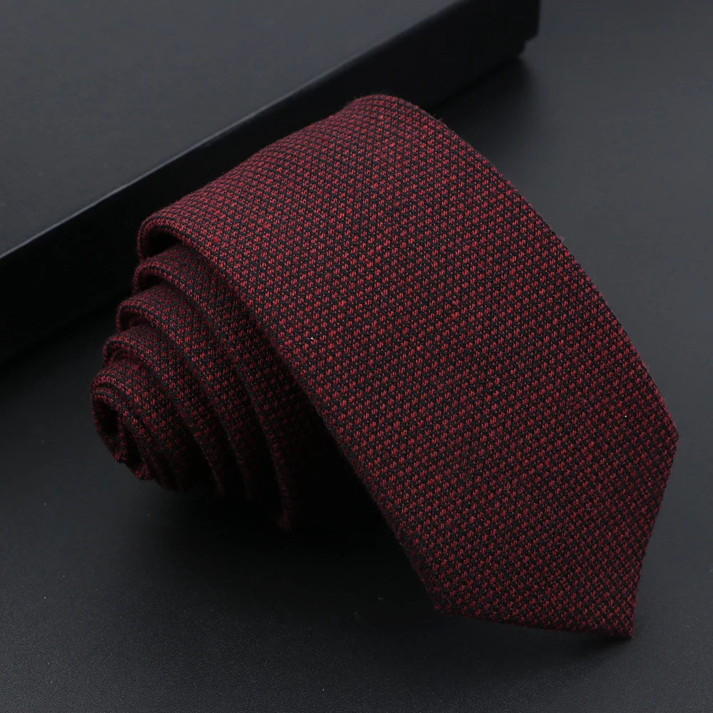 Mens Tie Imitation Cashmere Classic 6cm Skinny Casual Necktie Cotton Handmade For Wedding Party Dinner Striped Plaid Tie Gift Good Vibrations