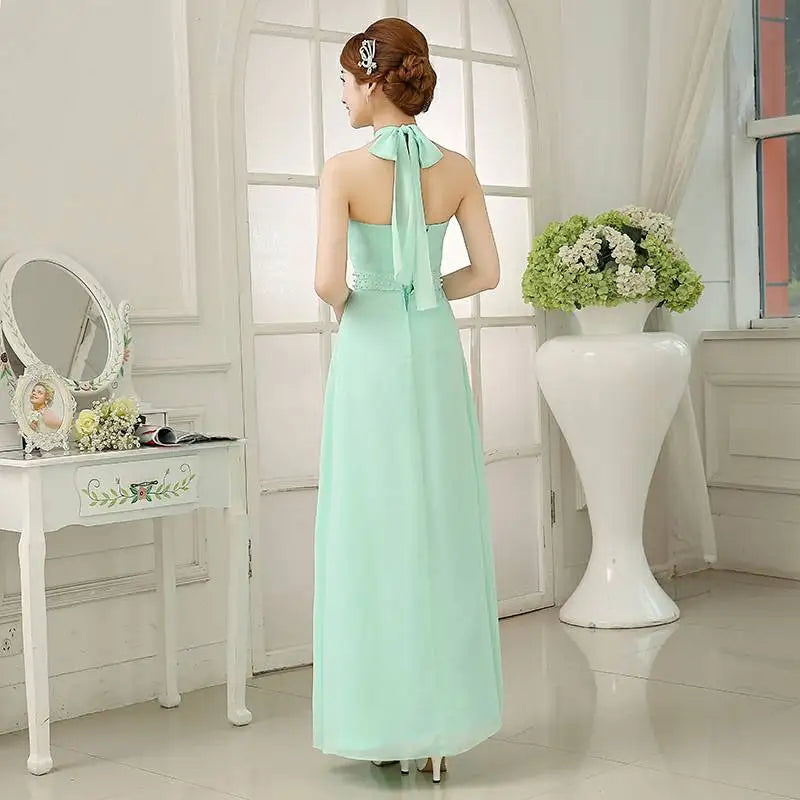 Chiffon Mint Green Bridesmaid Dresses Elegant Women Long Robe Prom Gown Bride Guest Wedding Party Dress Evening Vestidos