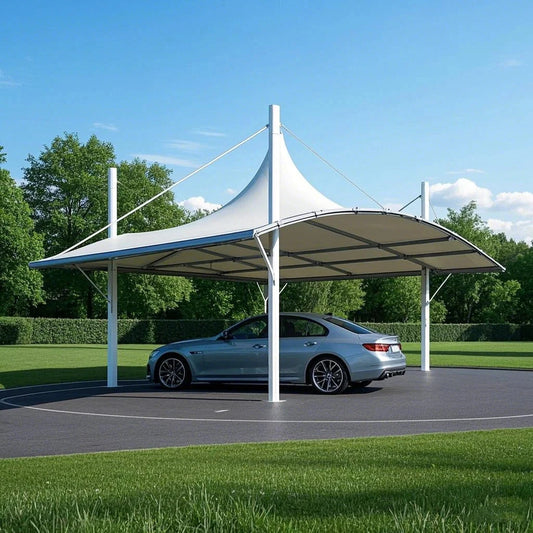 XZ OEM ODM Steel Carport Parking Metal Car Canopy with PVC Good Vibrations
