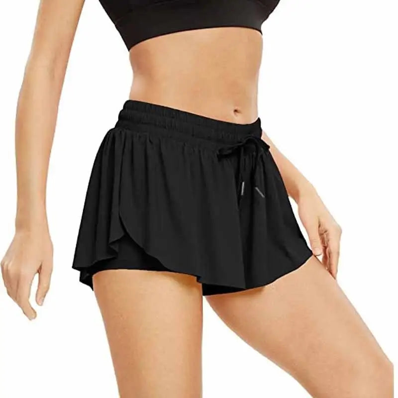 Hot Selling 2024 New Spandex 2 in 1 Gym Yoga Casual Workout Youth Shorts Women Sport Skirt Running Biker Shorts for Women Good Vibrations