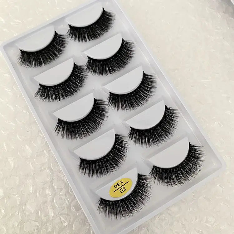 5 Pairs Multipack 3D Soft Mink Hair False Eyelashes Handmade Wispy Fluffy Long Lashes Natural Eye Makeup Tools Faux H13 E08 E01 Good Vibrations