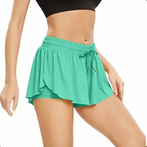 Hot Selling 2024 New Spandex 2 in 1 Gym Yoga Casual Workout Youth Shorts Women Sport Skirt Running Biker Shorts for Women Good Vibrations