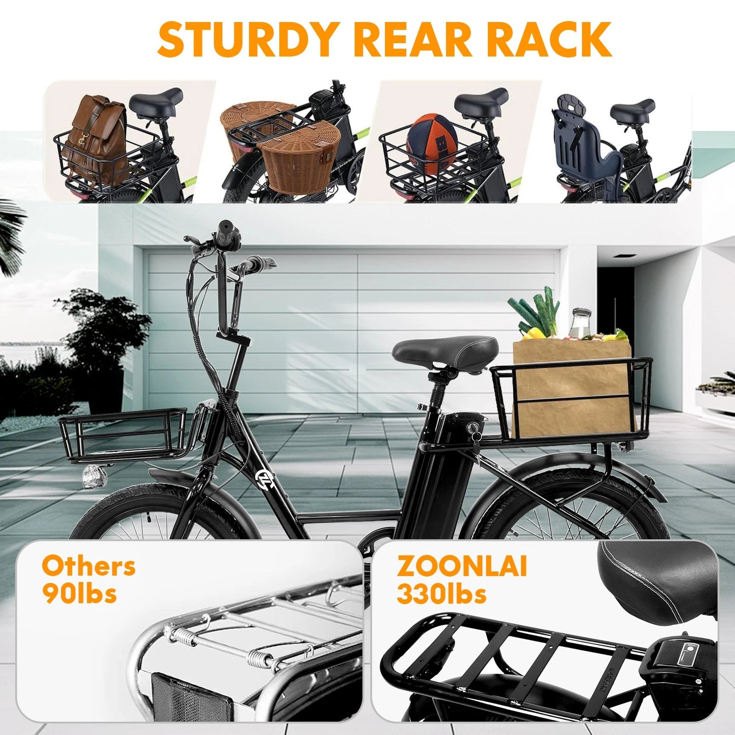 20-inch Electric Bike with Fat Tires Outdoor Use Portable Design Long Battery Life Non-Suspension Front Fork Electric City Bike Good Vibrations