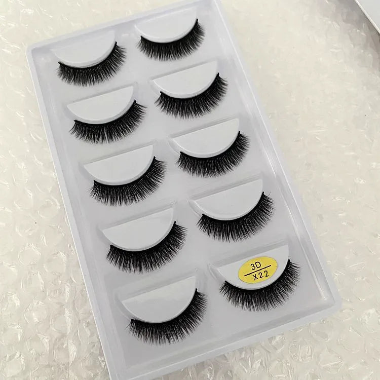 5 Pairs Multipack 3D Soft Mink Hair False Eyelashes Handmade Wispy Fluffy Long Lashes Natural Eye Makeup Tools Faux H13 E08 E01 Good Vibrations