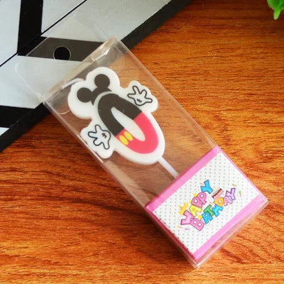 Hot Happy Birthday Number 0-9 Candles Cartoon Mickey Minnie Mouse Candle Cake Cupcake Topper Party Decoration Supplies DIY Gifts Good Vibrations