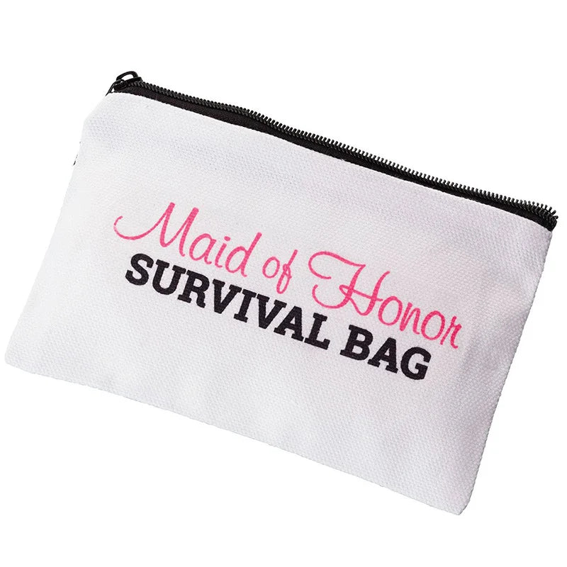Bride to be Bridesmaid Maid of Honor Wedding Day Bachelorette hen Party Bridal Shower engagement Emergency Survival kit Bag Good Vibrations