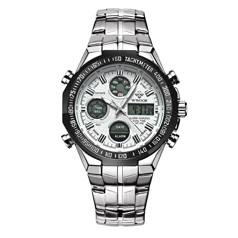 High Quality Digital Quartz Men's Wrist Watches Fashion Electronic Luminous Stainless Steel Waterproof Business Watches for Men Good Vibrations