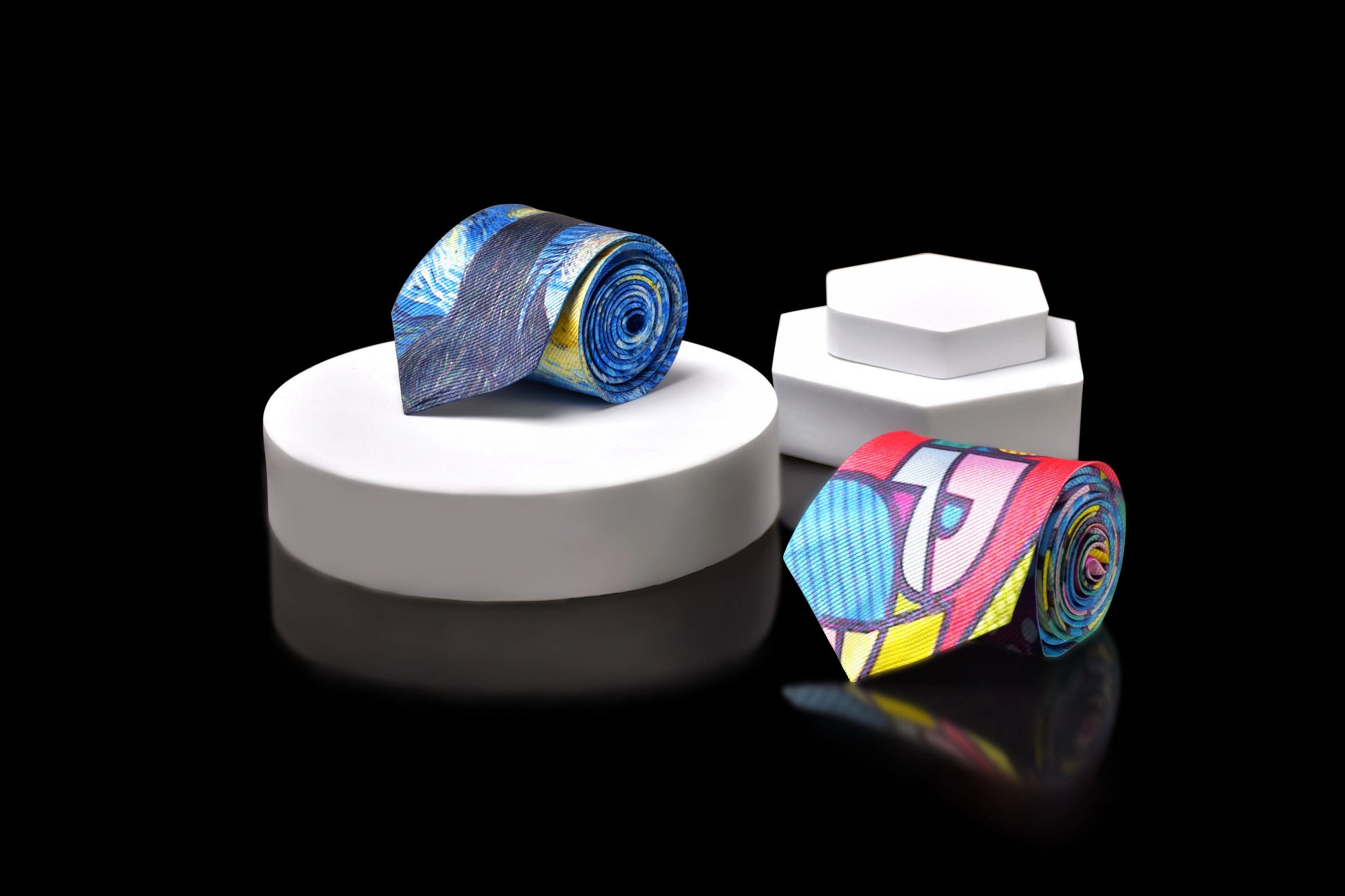 3D Printed 8cm Wide Men's Tie Van Gogh Oil Painting Starry Moon Night Fun Tie Casual Party Wedding Suit  Dress Neck Tie For Men Good Vibrations