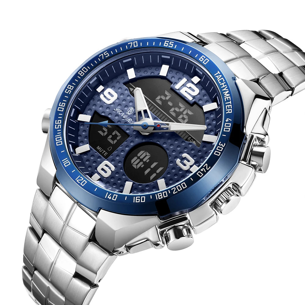 High Quality Luxury Stainless Steel Band Analog Quartz Watch Business Work Quartz Men Wristwatch Good Vibrations