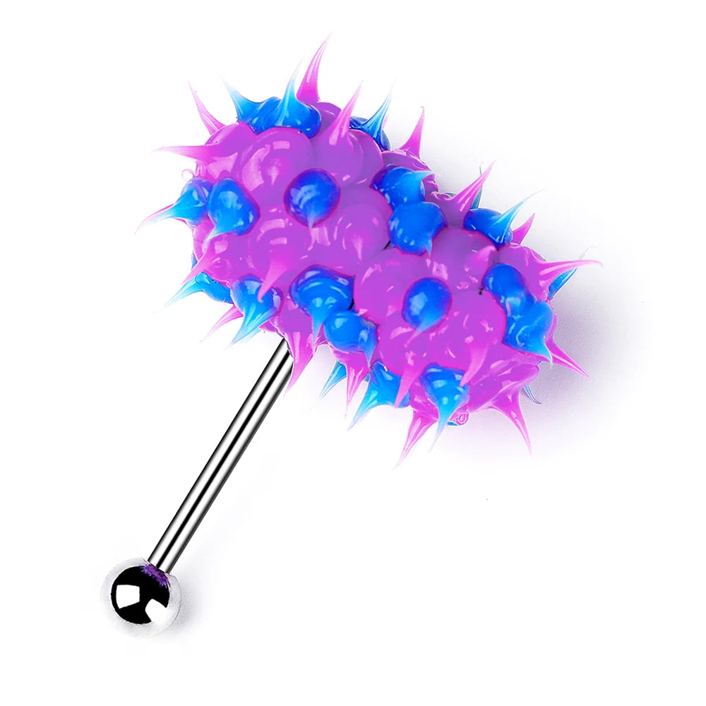 With Battey Vibrating Tongue Ring 16G Surgical Steel Tongue Piercing Ring Vibrated Tongue Piercing Bar Body Jewelry Lengua Sexy Good Vibrations Adult Super Store