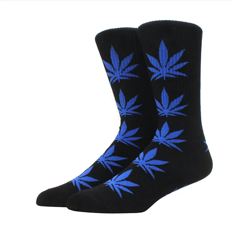 1 pair Men's Fashion Business Weed Hemp Cotton Socks Street Fashion Skateboard Couple Girls Harajuku Trend Socks Give Men a Gift Good Vibrations Adult Super Store