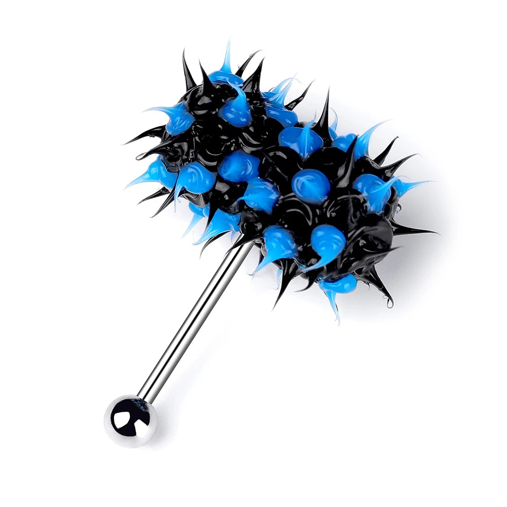 With Battey Vibrating Tongue Ring 16G Surgical Steel Tongue Piercing Ring Vibrated Tongue Piercing Bar Body Jewelry Lengua Sexy Good Vibrations Adult Super Store