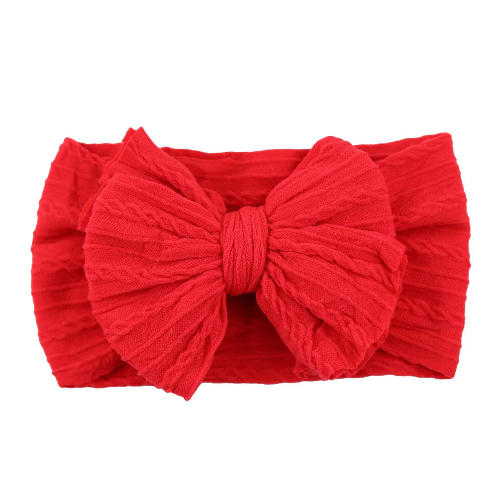 Solid Cable Bow Baby Headband for Child Nylon Layers Headwear Kids Elastic Turban Headwraps Newborn Boys Girls Hair Accessories Good Vibrations