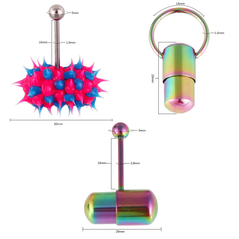 With Battey Vibrating Tongue Ring 16G Surgical Steel Tongue Piercing Ring Vibrated Tongue Piercing Bar Body Jewelry Lengua Sexy Good Vibrations Adult Super Store