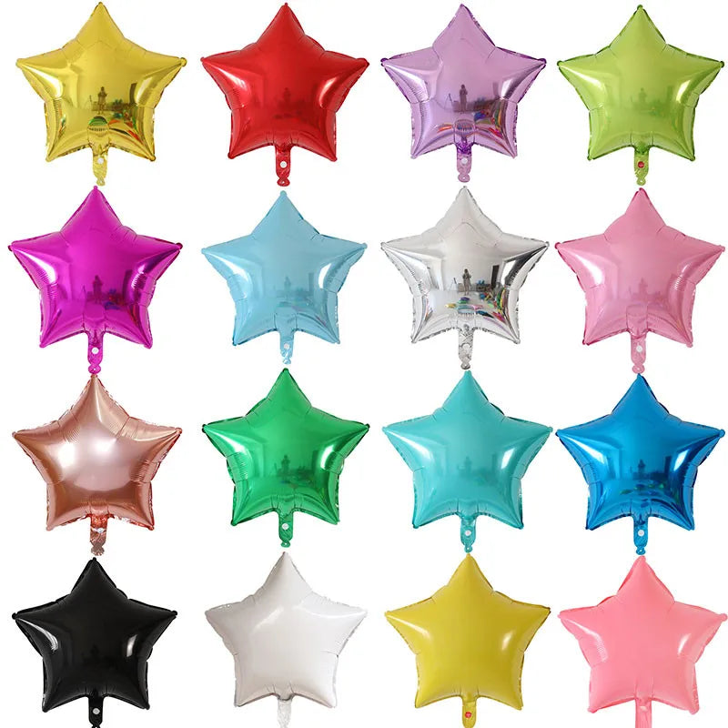 10pcs/lot 18inch Baby Shower Star Foil Balloon Wedding Anniversary Children's Birthday Party Decor Kids Balloons Helium Globos Good Vibrations