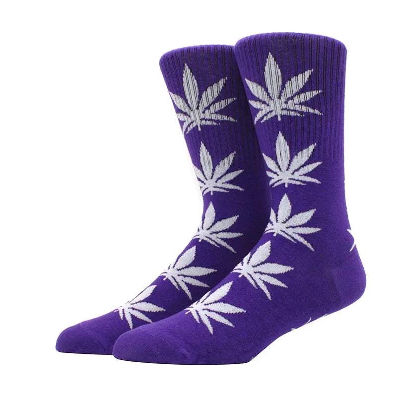 1 pair Men's Fashion Business Weed Hemp Cotton Socks Street Fashion Skateboard Couple Girls Harajuku Trend Socks Give Men a Gift Good Vibrations Adult Super Store