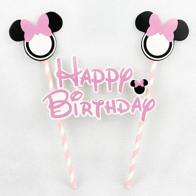 Hot Happy Birthday Number 0-9 Candles Cartoon Mickey Minnie Mouse Candle Cake Cupcake Topper Party Decoration Supplies DIY Gifts Good Vibrations