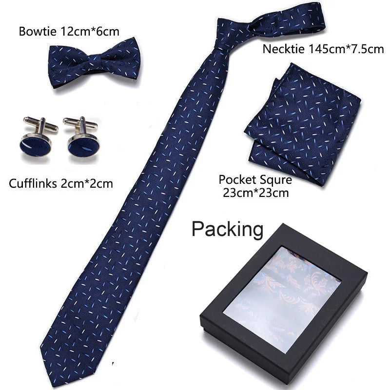 Tie For Men Formal Dress Tuxedo NeckTie Handkerchief Bow Tie Set PlaisyParty Groom Wedding Butterfly Bowtie In Box Good Vibrations