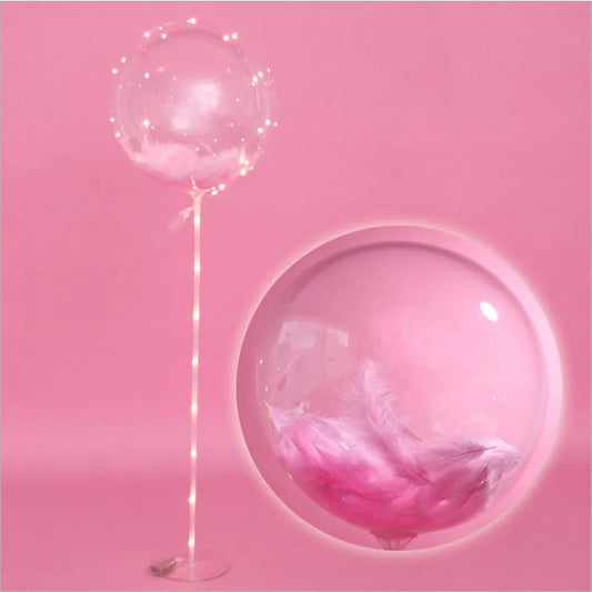 DIY Wedding Decoration Children's Birthday Helium Bobo Feather Transparent PVC Balloon Party Anniversary Good Vibrations