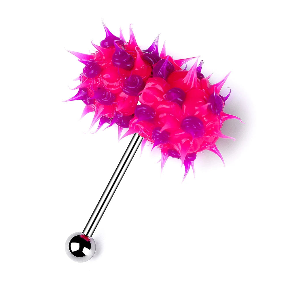 With Battey Vibrating Tongue Ring 16G Surgical Steel Tongue Piercing Ring Vibrated Tongue Piercing Bar Body Jewelry Lengua Sexy Good Vibrations Adult Super Store