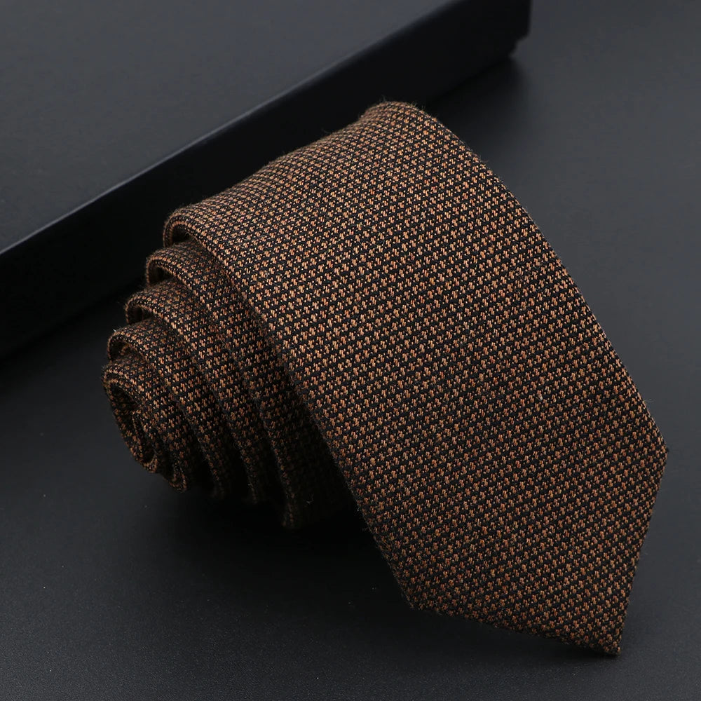 Mens Tie Imitation Cashmere Classic 6cm Skinny Casual Necktie Cotton Handmade For Wedding Party Dinner Striped Plaid Tie Gift Good Vibrations