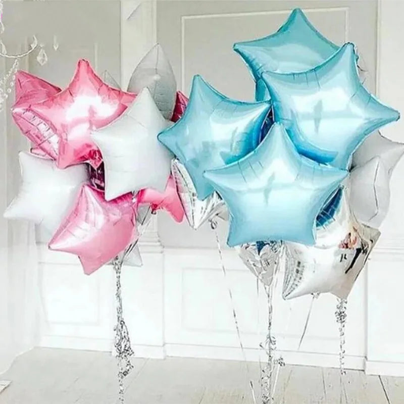 10pcs/lot 18inch Baby Shower Star Foil Balloon Wedding Anniversary Children's Birthday Party Decor Kids Balloons Helium Globos Good Vibrations