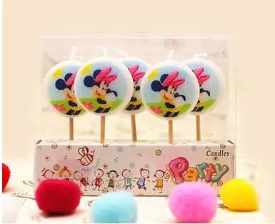 Hot Happy Birthday Number 0-9 Candles Cartoon Mickey Minnie Mouse Candle Cake Cupcake Topper Party Decoration Supplies DIY Gifts Good Vibrations