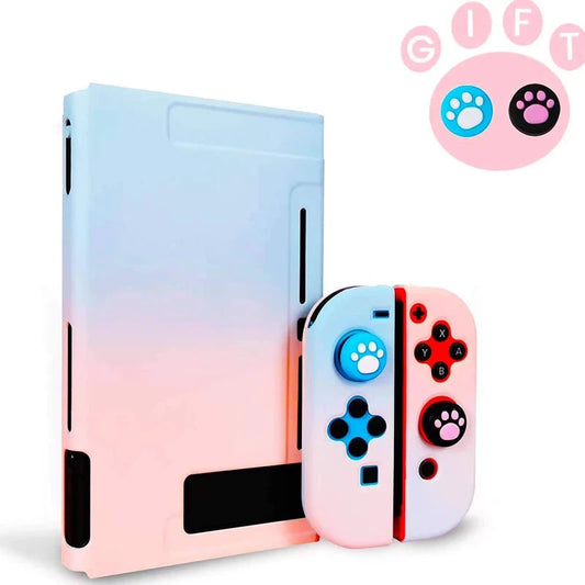 Kawaii Nintend Switch Pink Case Protective Hard Case Shell for Nintendos Switch Console JoyCon Colorful Back Cover Detachable Good Vibrations