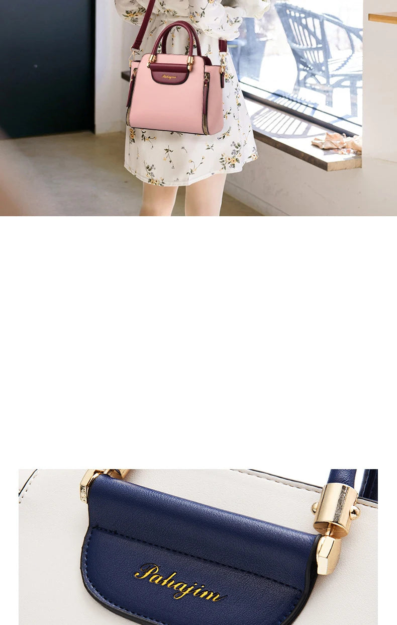 Women's bag 2025 new fashion women's bags hit color hand-held  bag Europeand the United States all-match shoulder messenger bag Good Vibrations