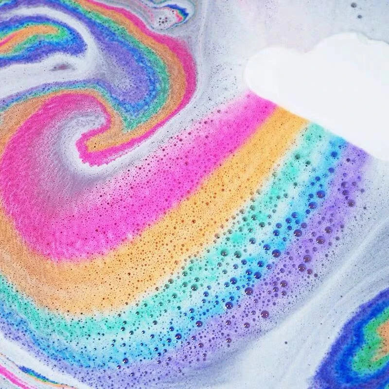 Natural Skin Care Cloud Rainbow Bath Salt Exfoliating Moisturizing Bubble Bath Bombs Ball Good Vibrations