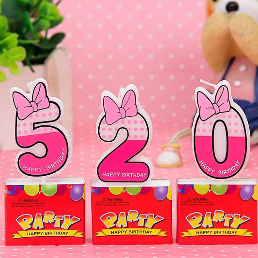 Birthday Candle Mouse Party Decorations Number Candle Cake Toppers Decorations for Home Kids's Gift Candle DIY Cake Flags Good Vibrations