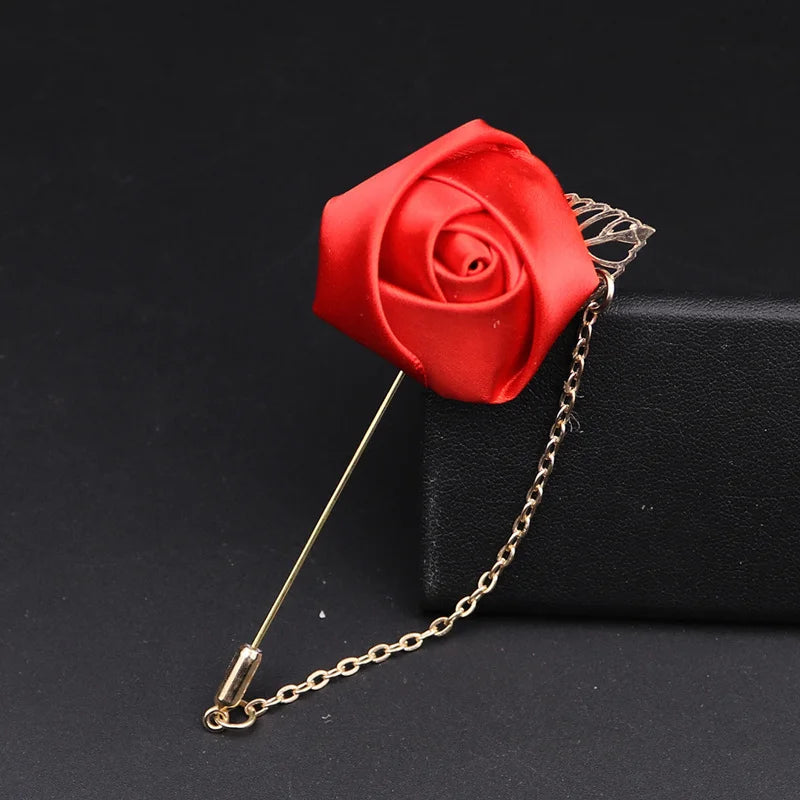 YO CHO Groom Boutonniere Corsage Pins Wedding Silk Flower Groomsman Boutonnieres Buttonhole Wedding Flowers Marriage Accessories Good Vibrations
