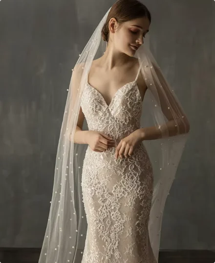 Pearls White Ivory Long Bridal Veil With Comb One Layer Cathedral Wedding Veil With Pearls Velos De Noiva Crystal Beads 75-300cm Good Vibrations