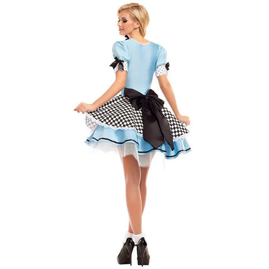 Women Adult Costume Cosplay Dress Fantasy Party Blue Sweet Lolita Maid Halloween Costumes Good Vibrations