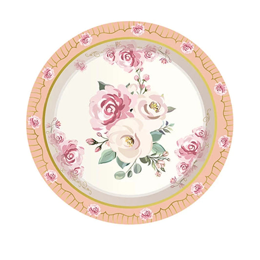 Hawaiian Pink Party Decoration Disposable Tableware Flower Summer Plate Paper Cup Napkin Birthday Decor Wedding Party Supplies Good Vibrations