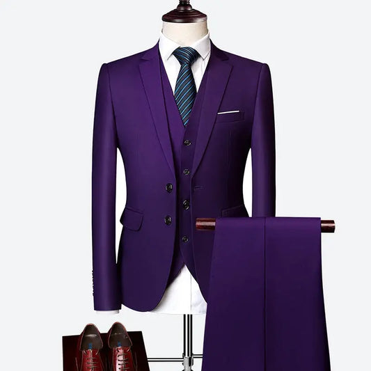Wedding suit men classical Men's Business suit 3 pieces New Formal Korean Slims Suit Dress Suit tuxedo groom suit Good Vibrations