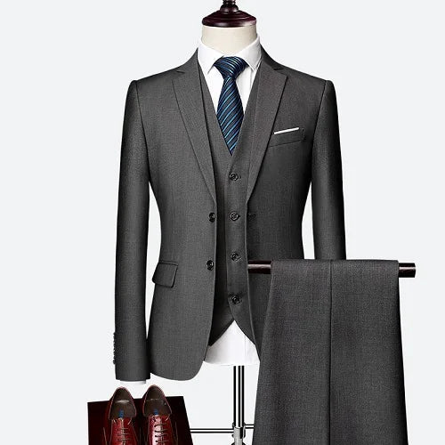 Wedding suit men classical Men's Business suit 3 pieces New Formal Korean Slims Suit Dress Suit tuxedo groom suit Good Vibrations