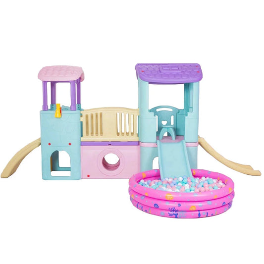 High Quality Children Playhouse Kindergarten Kids Play House Small Plastic Indoor Playground Equipment with Slide Toy Good Vibrations