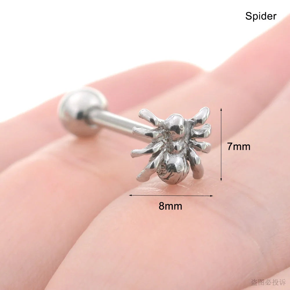Sexy Genital Spider Moon KISS Rose Tongue Piercing Heart Balls Surgical Stainless Steel Tongue Rings Daisy Tounge Rings Jewelry Good Vibrations Adult Super Store