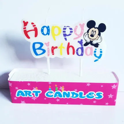 Hot Happy Birthday Number 0-9 Candles Cartoon Mickey Minnie Mouse Candle Cake Cupcake Topper Party Decoration Supplies DIY Gifts Good Vibrations