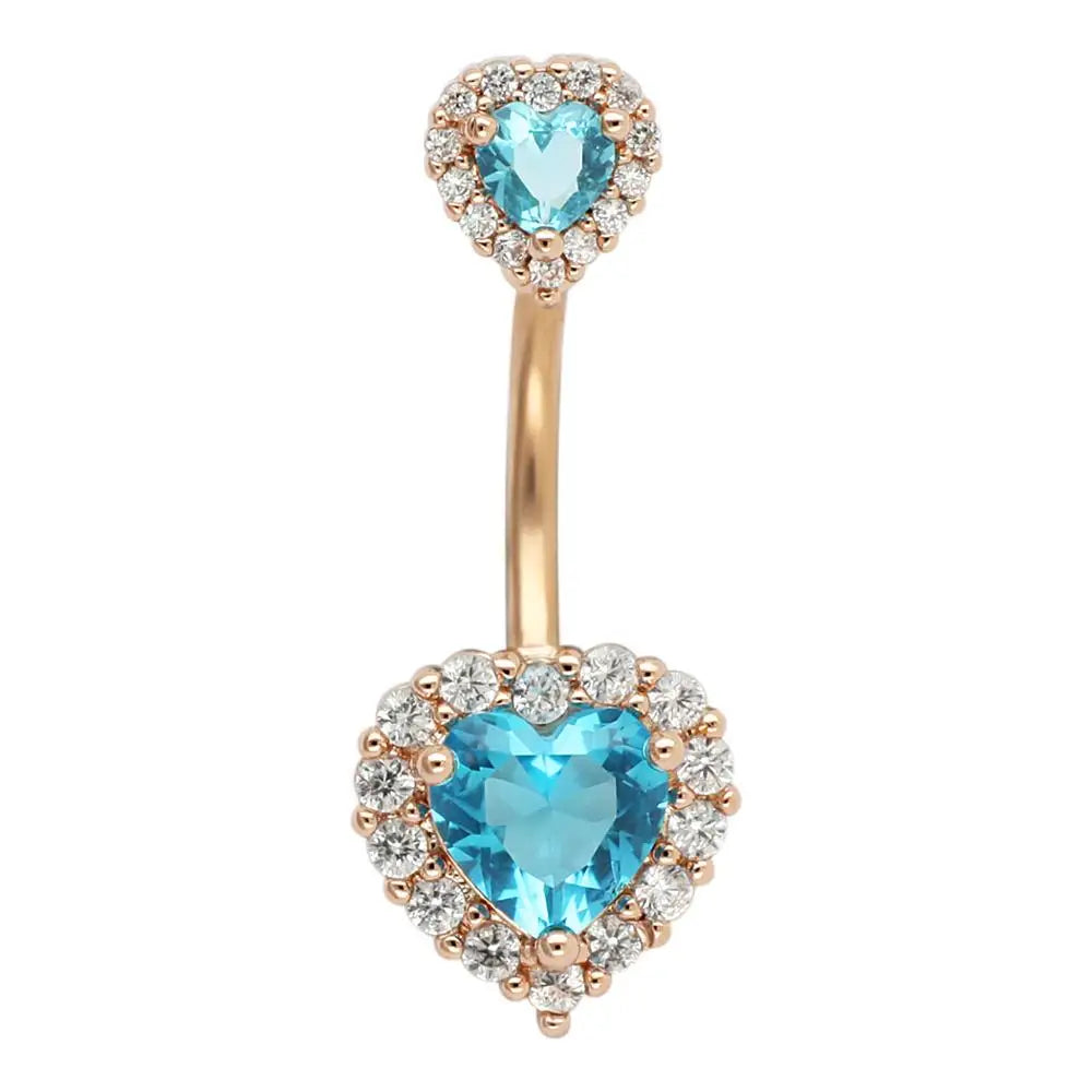 JHJT 14G Heart Belly Button Piercing Navel Ring 316L Surgical Stainless Steel CZ Belly Piercing Ombligo Jewelry for Women Good Vibrations Adult Super Store