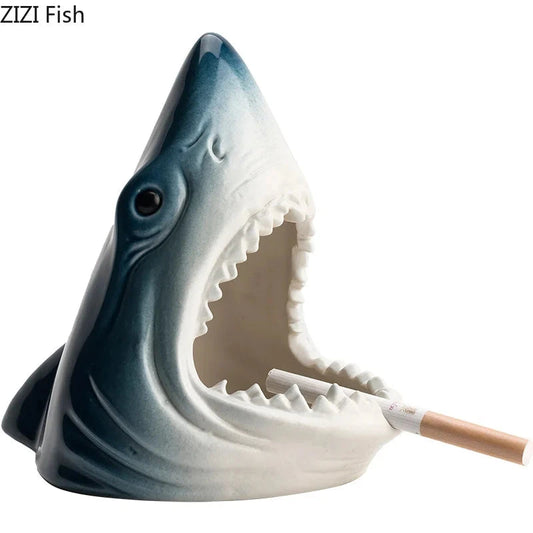 European Creative Shark Storage Ashtray Crafts Living Room Entrance Office Decoration Accessories Car Ashtray Gift for Boyfriend Good Vibrations Adult Super Store
